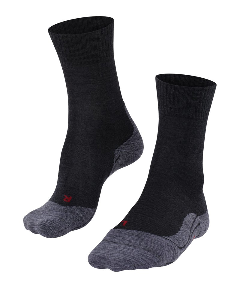 FALKE Men's TK5 Wander Hiking Socks, Crew Length, Light Padding, Athletic Sock, Breathable Quick Dry, Merino Wool, Grey (Asphalt Melange 3180), 9-10, 1 Pair - Image 1